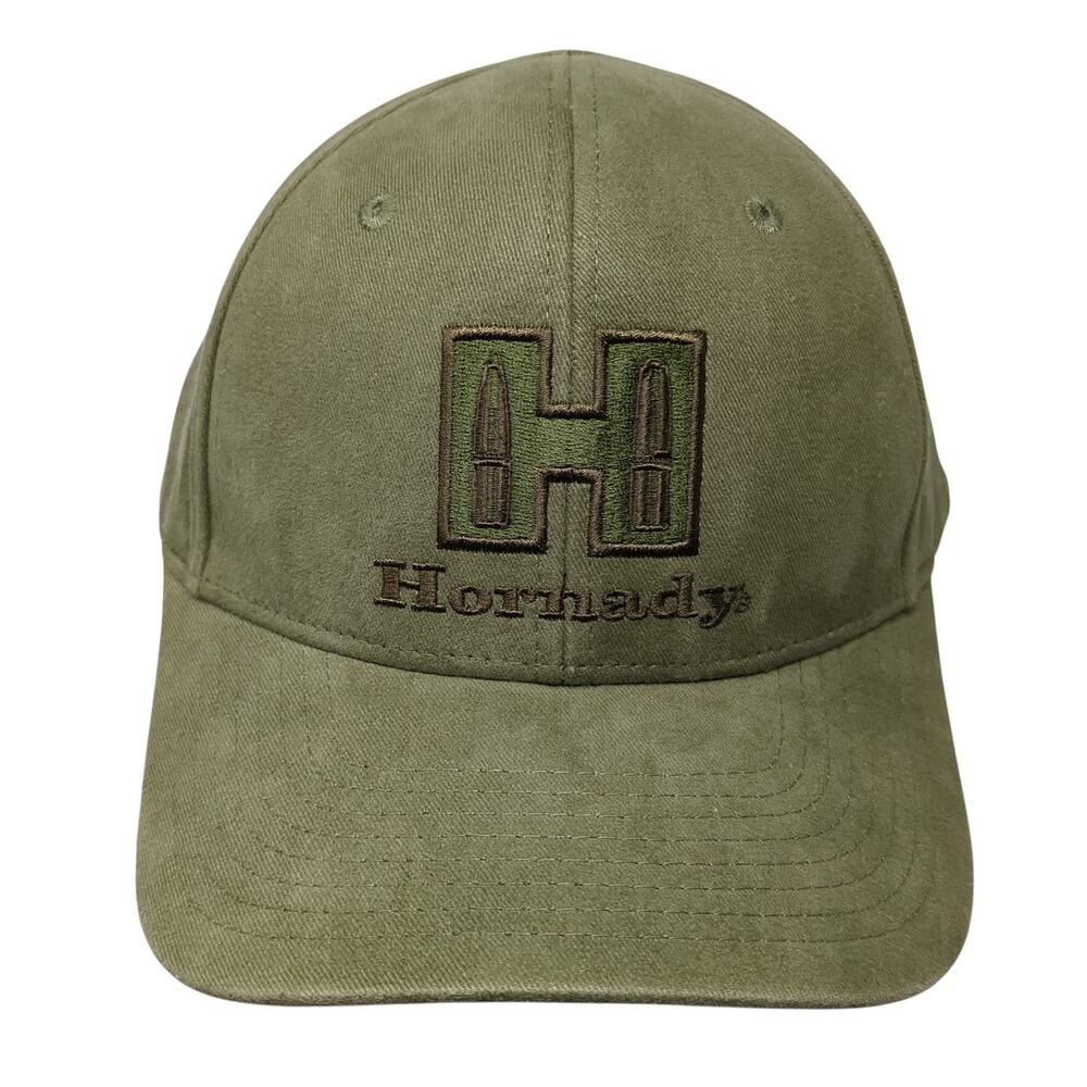Hornady Strapback Baseball Cap Green One Size Adjustable Embroidered 6 Panel